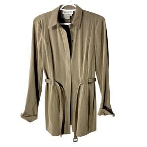 WORTH Light Brown Jacket with belt Size 4 (Wool Blend)